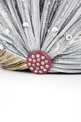Recess Los Angeles Designer Consignment Vintage Whittall & Shon Metallic Lamé Crystal Fan Fortune Teller Hat