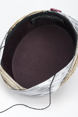 Recess Los Angeles Designer Consignment Vintage Whittall & Shon Metallic Lamé Crystal Fan Fortune Teller Hat
