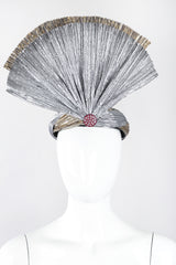 Recess Los Angeles Designer Consignment Vintage Whittall & Shon Metallic Lamé Crystal Fan Fortune Teller Hat