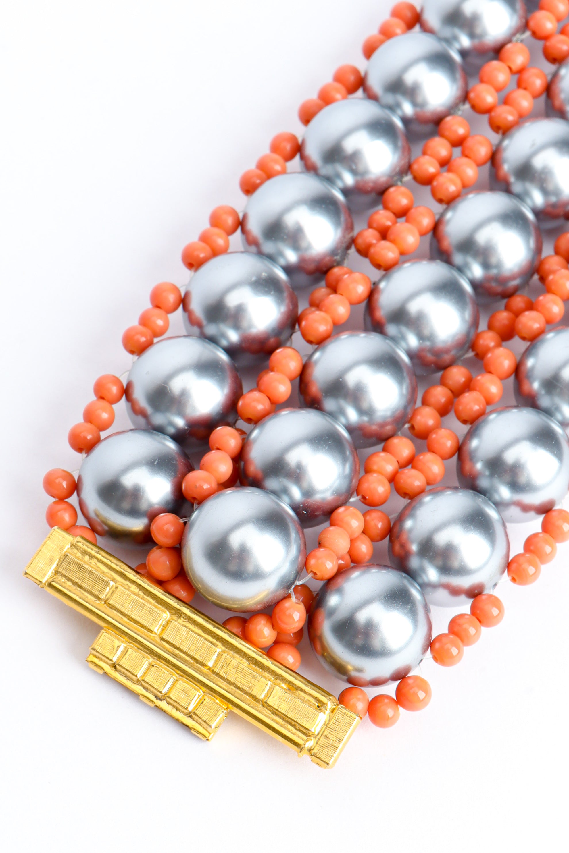 Vintage William deLillo Chunky Pearl Bead Bracelet bead & pearl detail @ Recess LA