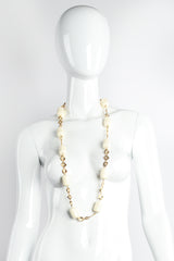 Vintage Unsigned William deLillo Quilted Barrel Bead Necklace on mannequin at Recess Los Angeles
