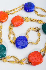 Vintage William de Lillo Hopscotch Stone Chain Necklace swirled at Recess