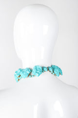 Recess Los Angeles Vintage William de Lillo Faux Turquoise Iris Apfel Pocahontas Rock Collar Necklace