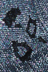 Recess Los Angeles Vintage William Silva Sheer Abstract Leopard Sequined Shift Gown