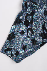 Recess Los Angeles Vintage William Silva Sheer Abstract Leopard Sequined Shift Gown