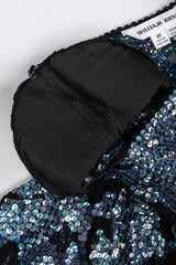 Recess Los Angeles Vintage William Silva Sheer Abstract Leopard Sequined Shift Gown