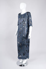 Recess Los Angeles Vintage William Silva Sheer Abstract Leopard Sequined Shift Gown