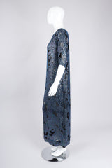 Recess Los Angeles Vintage William Silva Sheer Abstract Leopard Sequined Shift Gown