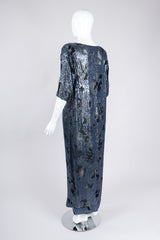 Recess Los Angeles Vintage William Silva Sheer Abstract Leopard Sequined Shift Gown