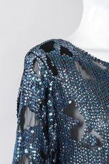 Recess Los Angeles Vintage William Silva Sheer Abstract Leopard Sequined Shift Gown