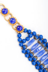 Recess Los Angeles Vintage William De Lillo Blue Lapis Glass Bead Seahorse Belt