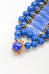Recess Los Angeles Vintage William De Lillo Blue Lapis Glass Bead Seahorse Belt
