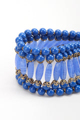 Recess Los Angeles Vintage William De Lillo Blue Lapis Glass Bead Seahorse Belt