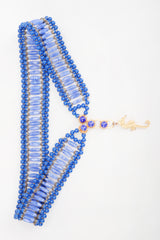 Recess Los Angeles Vintage William De Lillo Blue Lapis Glass Bead Seahorse Belt