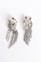 Vintage Crystal Fringed Wing Earrings backside at Recess Los Angeles