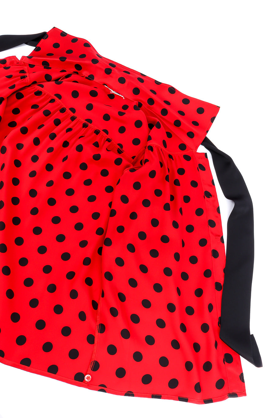 Yves Saint Laurent polka dot silk blouse flat-lay @recessla