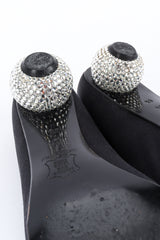 Vintage Yves Saint Laurent Rhinestone Disco Ball Satin Heels rhinestone close @ Recess LA