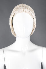 Recess Los Angeles Vintage YSL Yves Saint Laurent Fringed Cloche Casque Bridal Wedding Hat