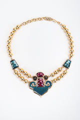 Recess Los Angeles Vintage YSL Yves Saint Laurent Enamel Moroccan Arabesque Necklace and Earring Set