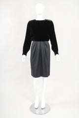 Recess Designer Consignment Vintage Yves Saint Laurent Rive Gauche YSL Velvet Blouson Dolman Dress Los Angeles Resale