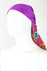 Recess Designer Consignment Vintage Yves Saint Laurent YSL Floral Checkerboard Wool Gauze Scarf Los Angeles Resale