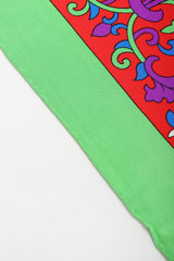 Recess Designer Consignment Vintage Yves Saint Laurent YSL Floral Checkerboard Wool Gauze Scarf Los Angeles Resale