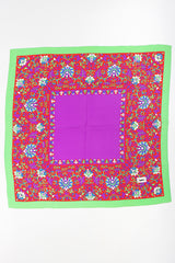 Recess Designer Consignment Vintage Yves Saint Laurent YSL Floral Checkerboard Wool Gauze Scarf Los Angeles Resale