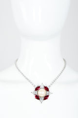 Vintage Yves Saint Laurent YSL Crystal Lifesaver Necklace on mannequin at Recess Los Angeles