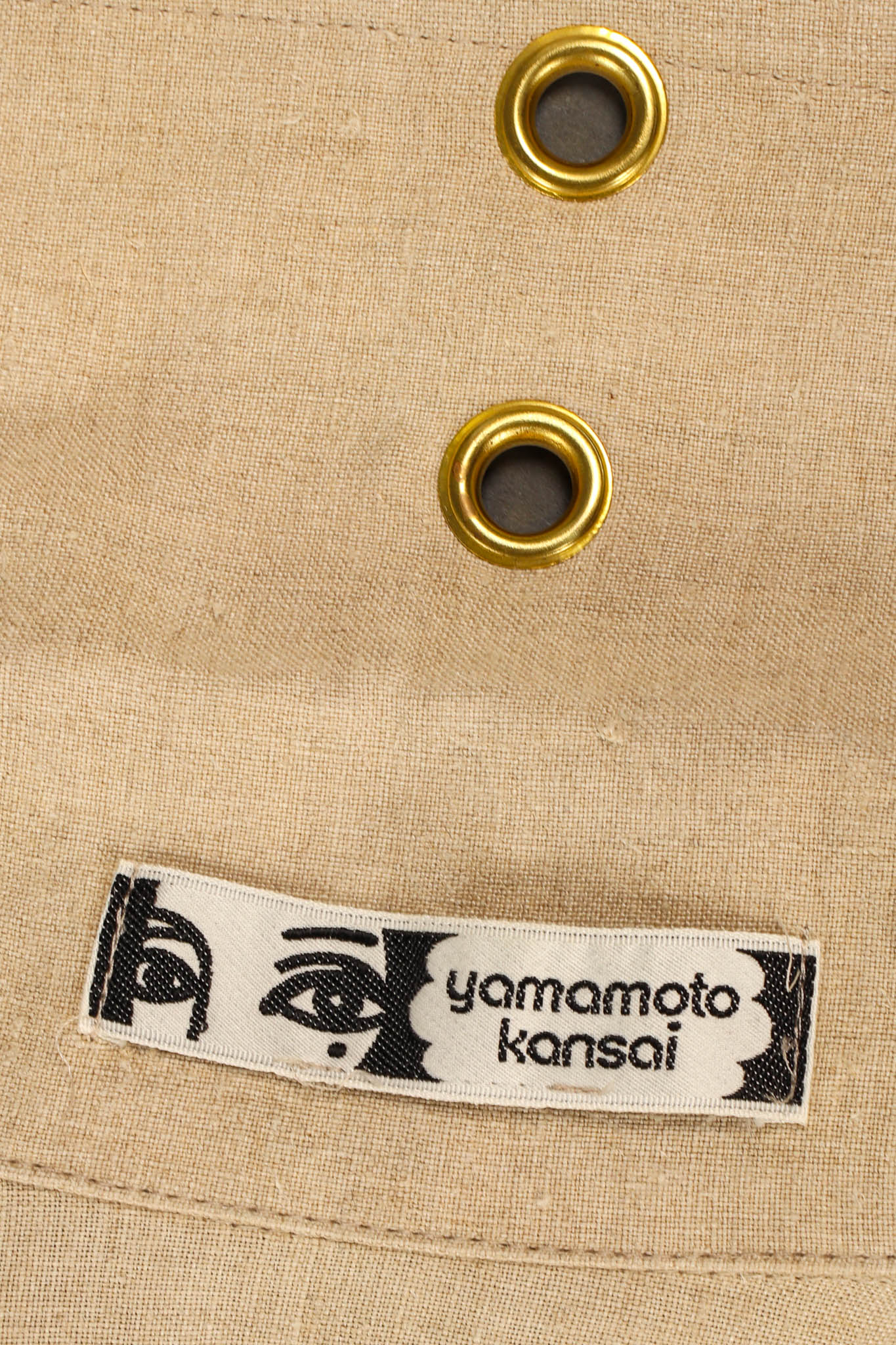 Vintage 1981 Kansai Yamamoto Wolf Duster Linen Vest front tag @ Recess LA