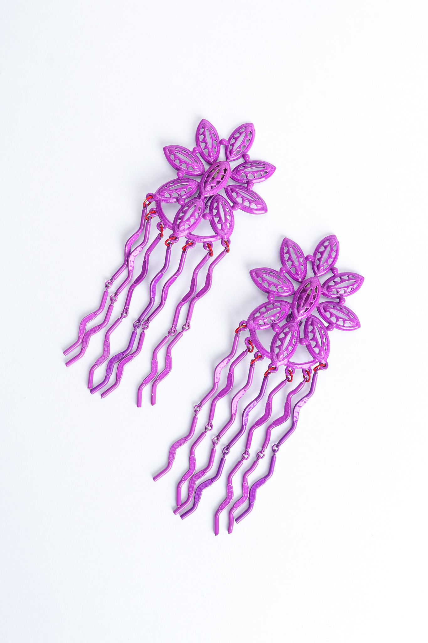 Vintage Yohai Purple Flower Fringe Earring at Recess Los Angeles