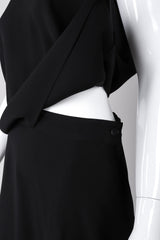 Recess Los Angeles Vintage Yohji Yamamoto Long Black Maxi Dress Peek-A-Boo
