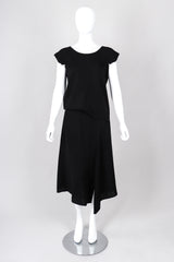 Recess Los Angeles Vintage Yohji Yamamoto Long Black Maxi Dress Peek-A-Boo