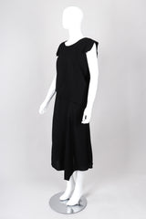 Recess Los Angeles Vintage Yohji Yamamoto Long Black Maxi Dress Peek-A-Boo