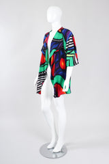 Recess Los Angeles Vintage Yolanda Lorente Abstract Hand Painted Silk Jacket