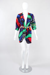 Recess Los Angeles Vintage Yolanda Lorente Abstract Hand Painted Silk Jacket