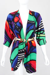 Recess Los Angeles Vintage Yolanda Lorente Abstract Hand Painted Silk Jacket