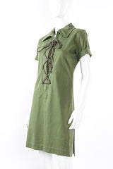 Vintage Yves Saint Laurent Safari Lace Up Dress mannequin angle @ Recess LA