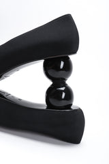 Recess Los Angeles Vintage YSL Yves Saint Laurent Sculpted Ball Fabric Heels