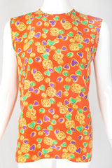 Recess Designer Consignment Vintage Yves Saint Laurent YSL Baroque Candy Hearts Silk Tank Los Angeles Resale Recycled