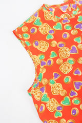 Recess Designer Consignment Vintage Yves Saint Laurent YSL Baroque Candy Hearts Silk Tank Los Angeles Resale Recycled