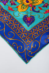 Recess Vintage Yves Saint Laurent YSL Golden Enamel Butterfly Print Silk Scarf Corner