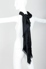 Vintage Yves Saint Laurent YSL Rive Gauche Oversized Noir Silk Scarf on Mannequin at Recess