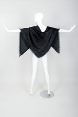 Vintage Yves Saint Laurent YSL Rive Gauche Oversized Noir Silk Scarf on Mannequin at Recess