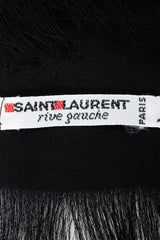 Vintage Yves Saint Laurent YSL Rive Gauche Oversized Noir Silk Scarf label on black