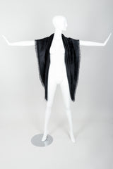 Vintage Yves Saint Laurent YSL Rive Gauche Oversized Noir Silk Scarf on Mannequin at Recess