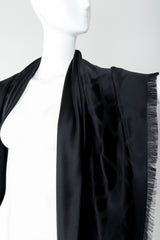 Vintage Yves Saint Laurent YSL Rive Gauche Oversized Noir Silk Scarf on Mannequin at Recess