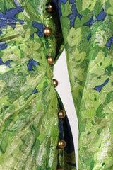 Recess Los Angeles Vintage YSL Yves Saint Laurent Glittery Metallic Lamé Leaf Dress