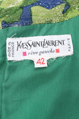 Recess Los Angeles Vintage YSL Yves Saint Laurent Rive Guache Glittery Metallic Lamé Leaf Dress