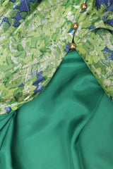 Recess Los Angeles Vintage YSL Yves Saint Laurent Glittery Metallic Lamé Leaf Dress