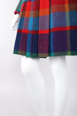 Recess Los Angeles Vintage Yves Saint Laurent YSL Rive Gauche Tweed Madras Plaid Jacket & Skirt Suit Set